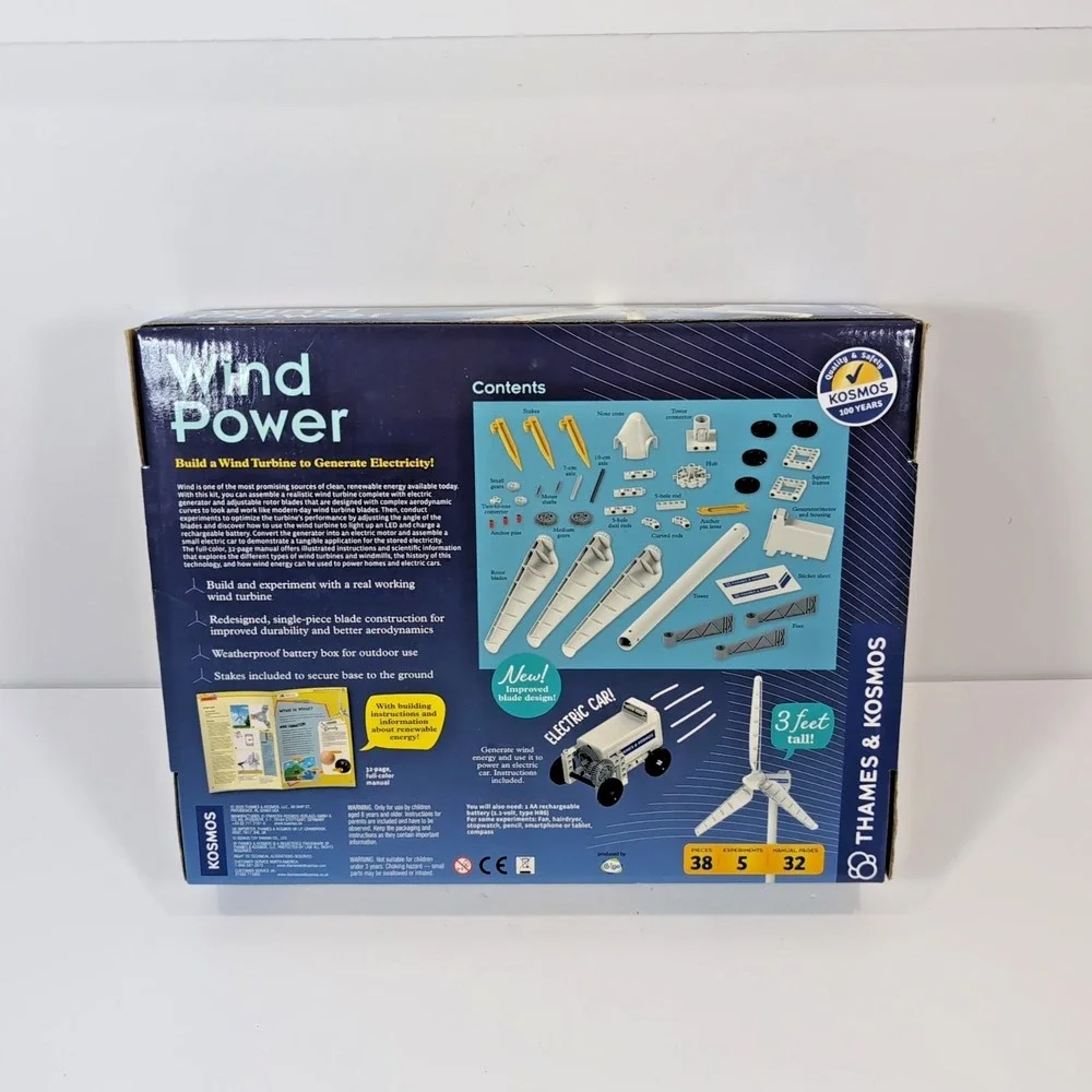 Thames & Kosmos Wind Power STEM Experiment Kit  Build a 3ft Wind Turbine Sealed